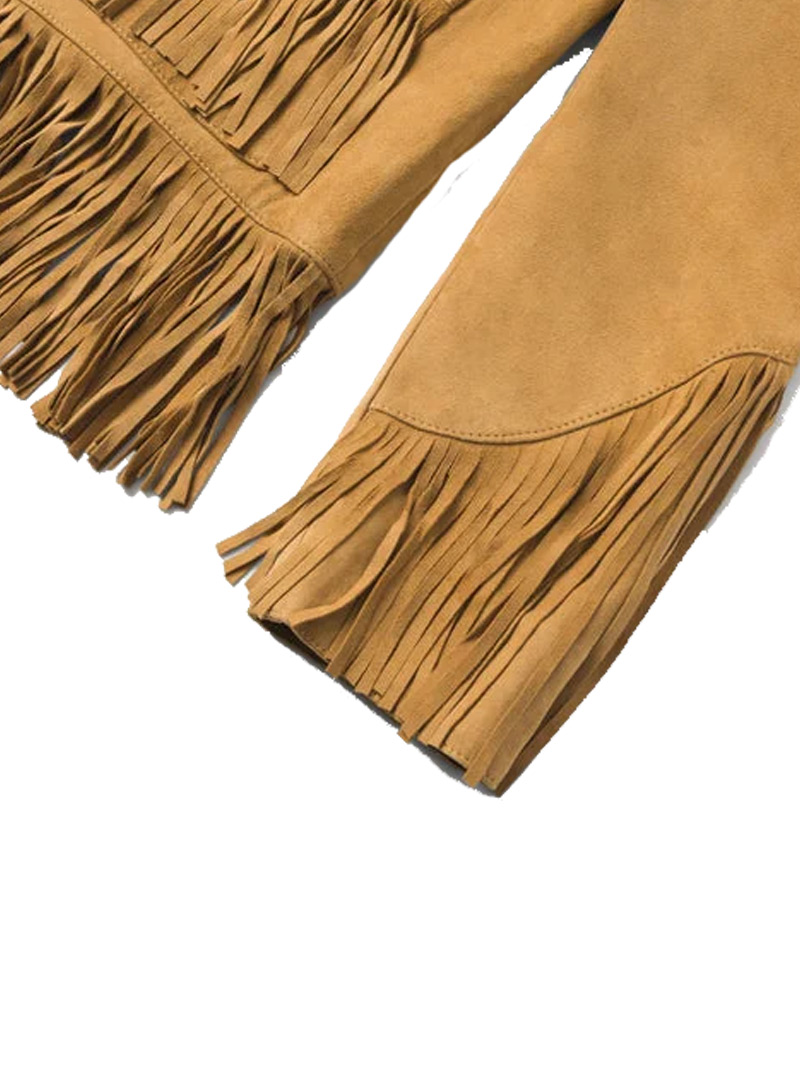 Fringe suede jacket (4) Tan Fringe suede jacket