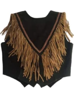 Handmade Western Suede Leather Fringe Vest