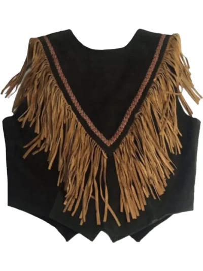 Handmade Western Suede Leather Fringe Vest