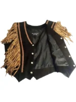 Handmade Western Suede Leather Fringe Vest
