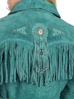 Ladies Luxury Suede Fringe Jacket