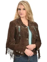 Ladies Luxury Suede Fringe Jacket
