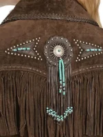 Ladies Luxury Suede Fringe Jacket