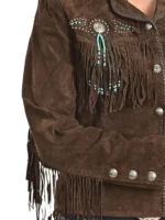 Ladies Luxury Suede Fringe Jacket