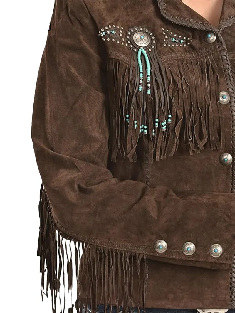 Ladies Luxury Clothing Suede Fringe Jacket (5) Ladies Luxury Suede Fringe Jacket