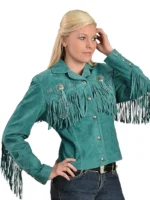 Ladies Luxury Suede Fringe Jacket