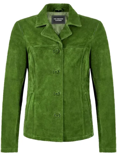 Lime Green Suede Jacket - women suede jacket
