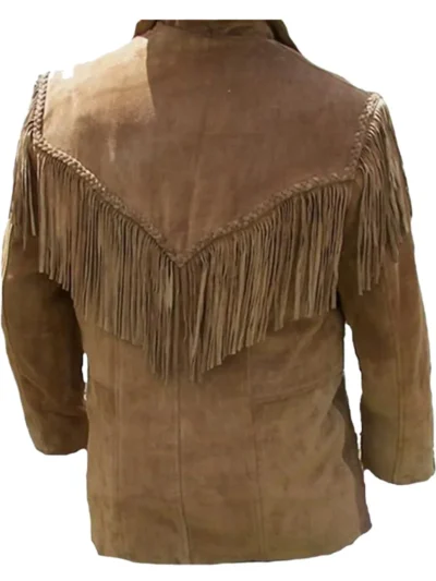 Men Western Fringed Suede Coat