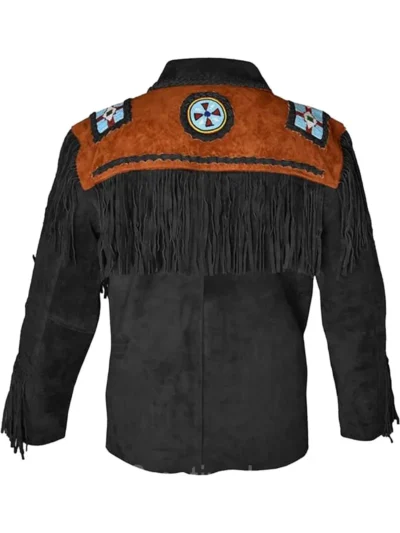 Men Western Fringe Leather Jacket