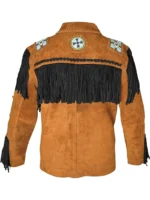 Men Western Fringe Leather Jacket