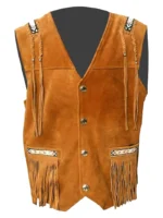 Men's Cowboy Suede Fringed Vest
