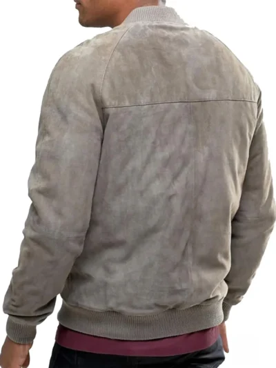 Men's Suede Bomber Jacket Gray (4)
