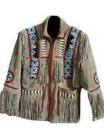 Men's Suede Western Fringes & Bones Jacket