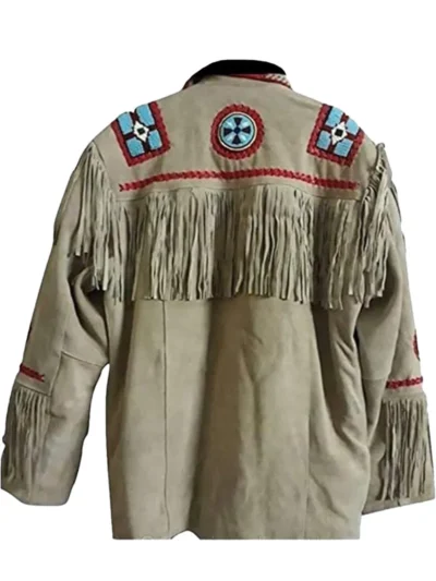 Men's Suede Western Fringes & Bones Jacket
