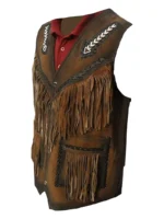 Mens Western Fringes Leather Vest