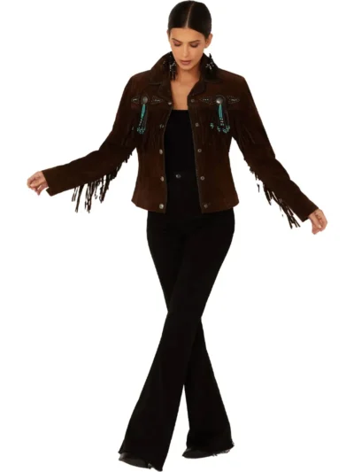 Scully Fringe And Beaded Suede Jacket