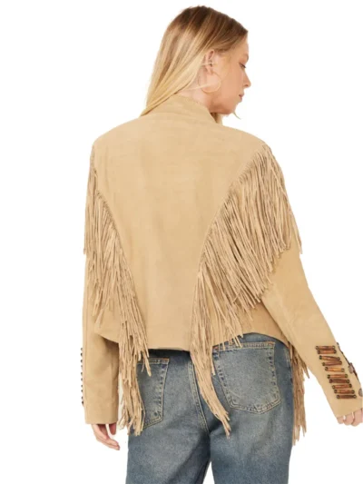 Womens Beaded And Lace Fringe Jacket