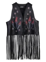 Vintage 100% Genuine Women Leather Vest (1) - the creative leather