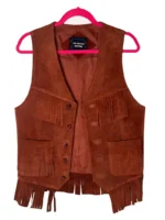 Vintage Suede Fringe Leather Vest