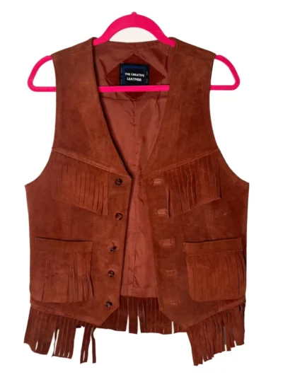 Vintage Suede Fringe Leather Vest