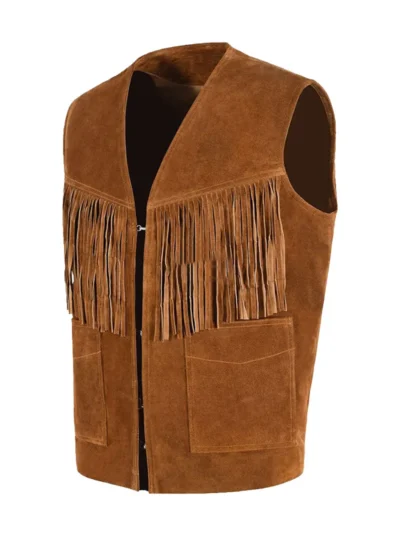 1879 Vintage Suede Fringe Leather Vest