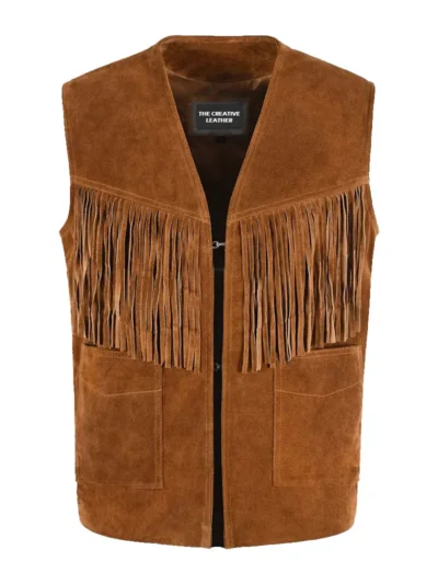 1879 Vintage Suede Fringe Leather Vest