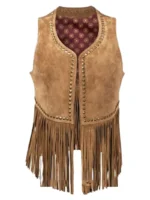 Women's Spring Bear Fringe Vest