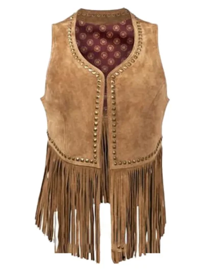 Women's Spring Bear Fringe Vest