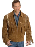 Western Style Cow Suede Fringe Leather Jacket