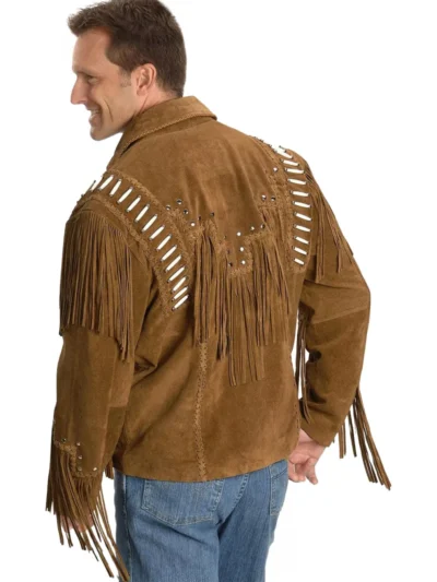 Western Style Cow Suede Fringe Leather Jacket