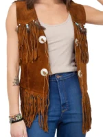 Women Leather Fringe Vest - the creative leather