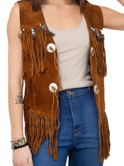 Women Leather Fringe Vest - the creative leather