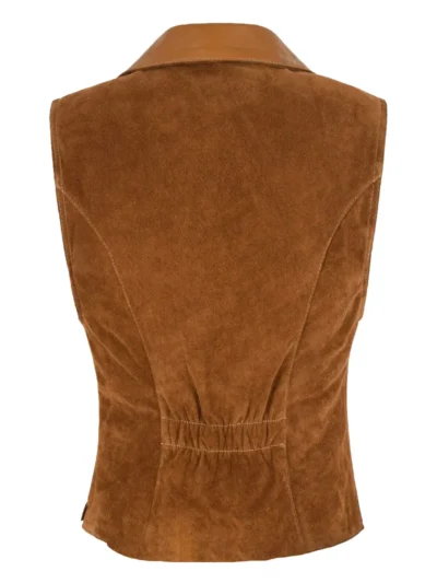 Women Vintage Suede Leather Waistcoat Western New Style Leather Vest 5365 (3)