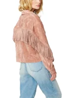Womens Luxury Clothing Faux Suede Fringe Jacket (1)
