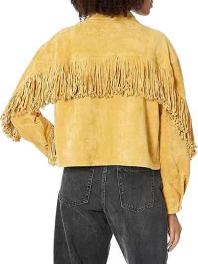 Suede Leather Fringe Jacket back side- the creative leather