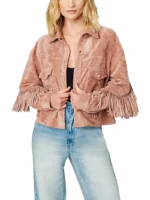 Womens Luxury Clothing Faux Suede Fringe Jacket (4)