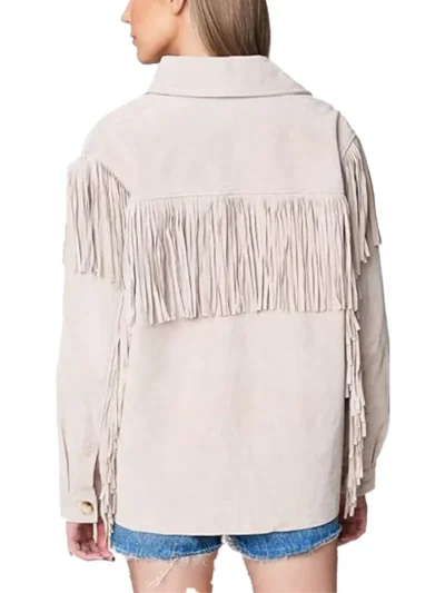 Womens Real Suede Fringe Jacket (1)