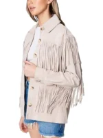 Womens Real Suede Fringe Jacket (2)
