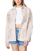 Womens Suede Fringe Jacket - suede jacket womens