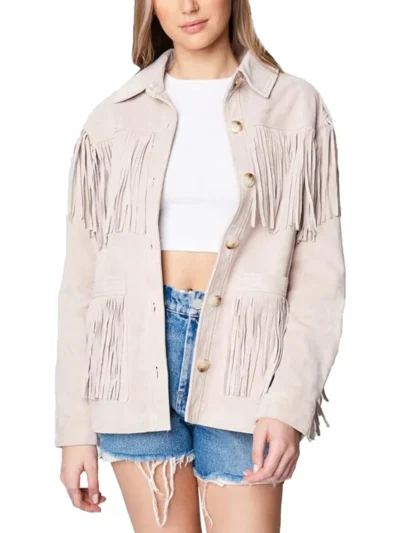 Womens Suede Fringe Jacket - suede jacket womens
