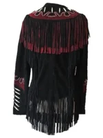 Women’s Western Cowgirl Leather Jacket with Fringes (1)