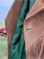 Vintage 70s Honey Brown Suede Fringe Jacket