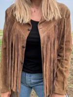 Vintage 70s Honey Brown Suede Fringe Jacket