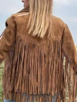 Vintage 70s Honey Brown Suede Fringe Jacket