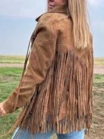 Vintage 70s Honey Brown Suede Fringe Jacket