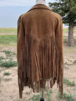 Vintage 70s Honey Brown Suede Fringe Jacket