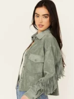 BLANKNYC Women's Faux Suede Fringe Jacket