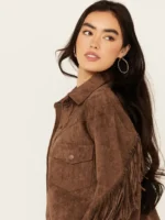 BLANKNYC Women's Faux Suede Fringe Jacket