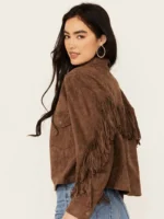 BLANKNYC Women's Faux Suede Fringe Jacket