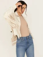 Idyllwind Women's Blair Fringe and Studded Faux Suede Snap Jacket